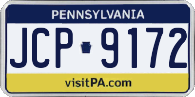 PA license plate JCP9172