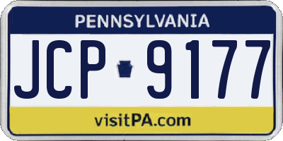 PA license plate JCP9177