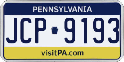 PA license plate JCP9193