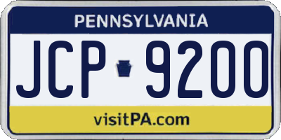 PA license plate JCP9200