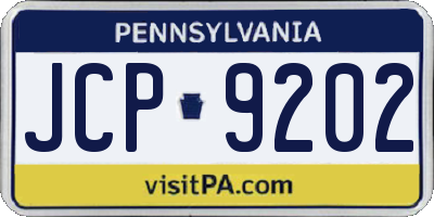 PA license plate JCP9202