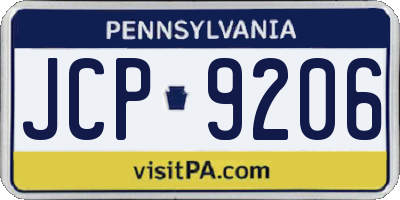 PA license plate JCP9206