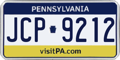 PA license plate JCP9212