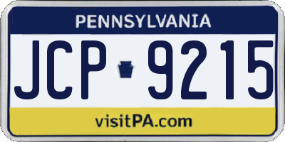 PA license plate JCP9215
