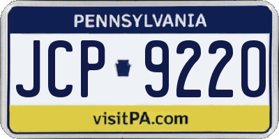 PA license plate JCP9220