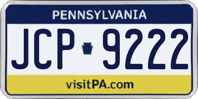 PA license plate JCP9222