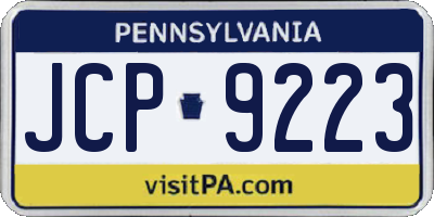 PA license plate JCP9223