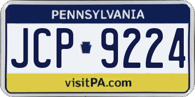 PA license plate JCP9224