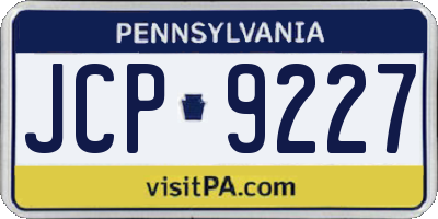 PA license plate JCP9227