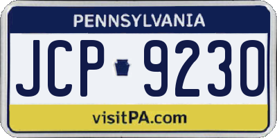 PA license plate JCP9230