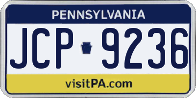 PA license plate JCP9236