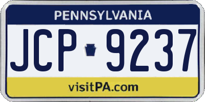 PA license plate JCP9237