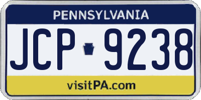 PA license plate JCP9238