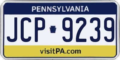 PA license plate JCP9239