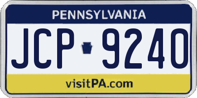 PA license plate JCP9240
