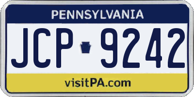 PA license plate JCP9242