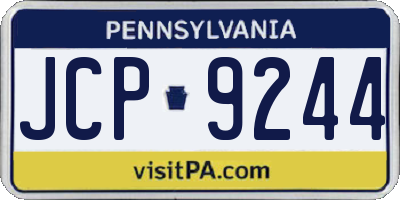 PA license plate JCP9244