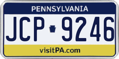 PA license plate JCP9246