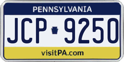 PA license plate JCP9250