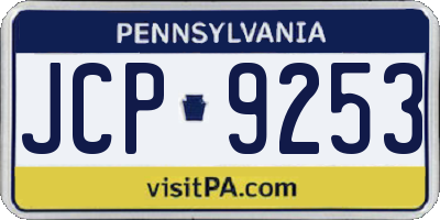 PA license plate JCP9253