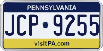 PA license plate JCP9255