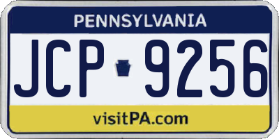 PA license plate JCP9256