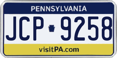 PA license plate JCP9258