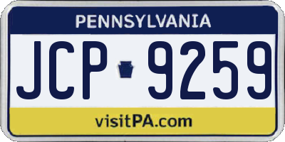 PA license plate JCP9259