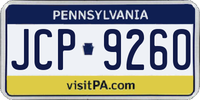 PA license plate JCP9260