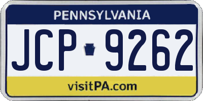 PA license plate JCP9262
