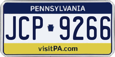 PA license plate JCP9266