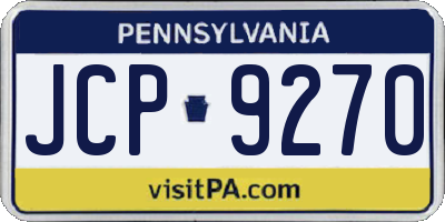 PA license plate JCP9270