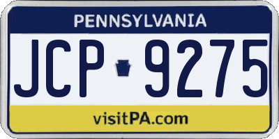 PA license plate JCP9275