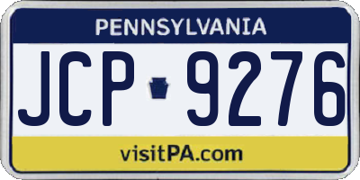 PA license plate JCP9276
