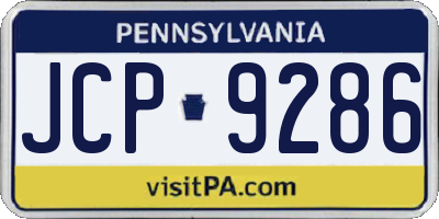 PA license plate JCP9286