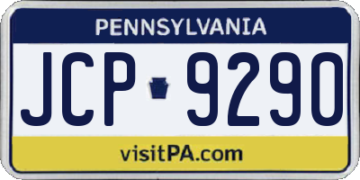 PA license plate JCP9290
