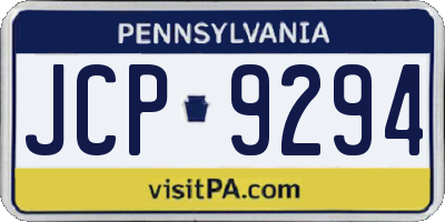 PA license plate JCP9294