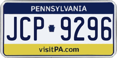 PA license plate JCP9296
