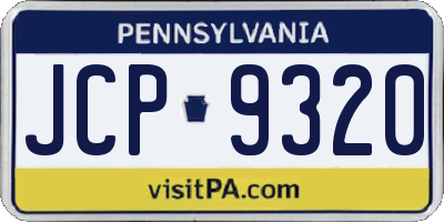 PA license plate JCP9320