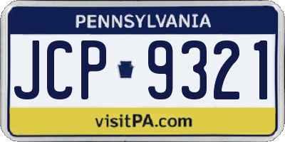 PA license plate JCP9321