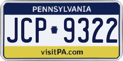 PA license plate JCP9322