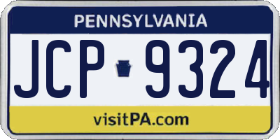 PA license plate JCP9324