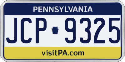 PA license plate JCP9325