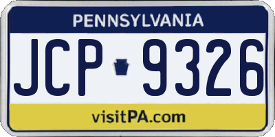PA license plate JCP9326