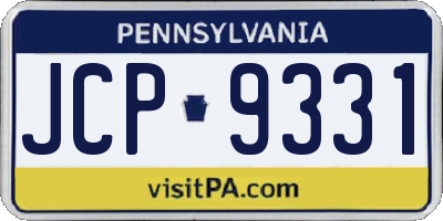 PA license plate JCP9331