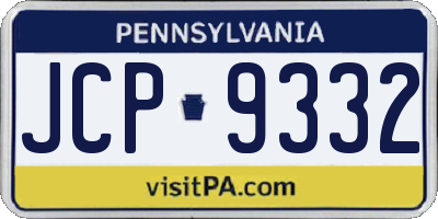 PA license plate JCP9332