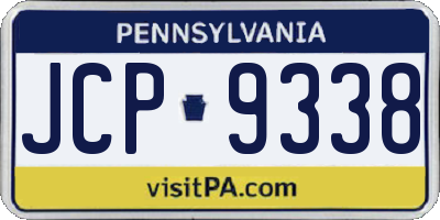 PA license plate JCP9338