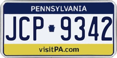 PA license plate JCP9342
