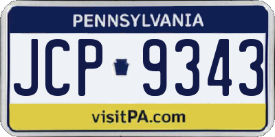 PA license plate JCP9343