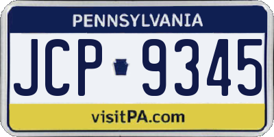 PA license plate JCP9345